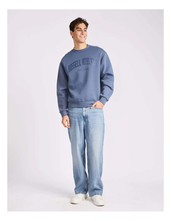 Big Arch Leisure Crew Sweatshirt in Denim image 5
