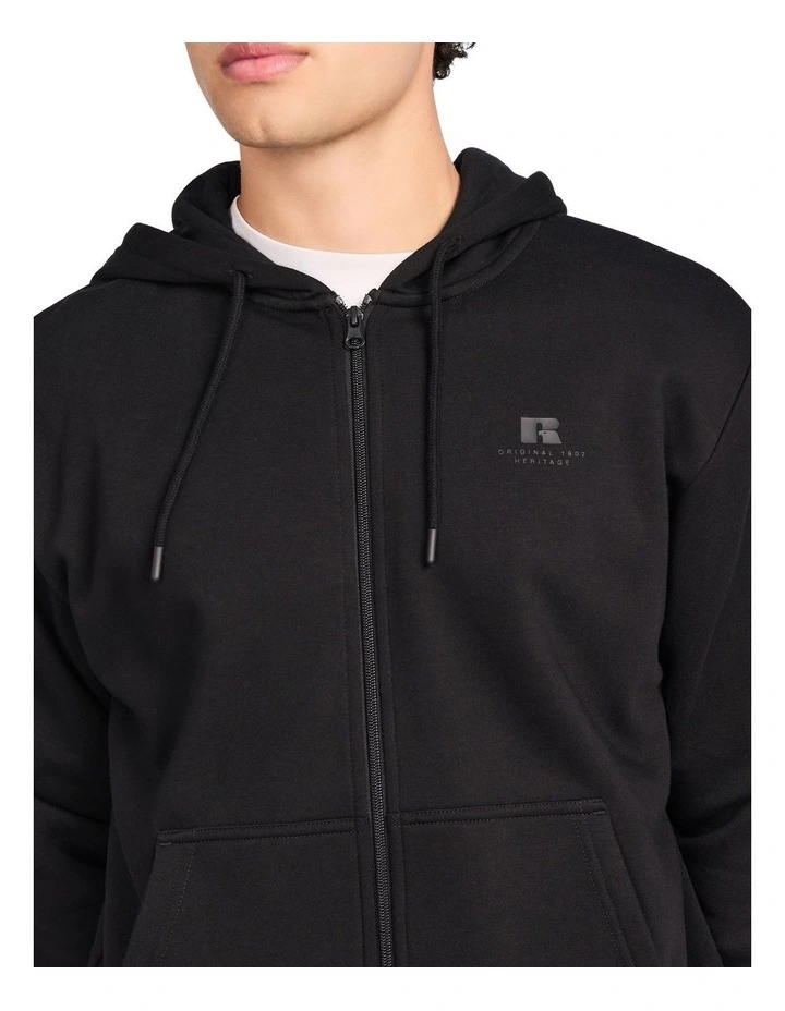 Brooklyn Men's Zip Through Hoodie - Black image 4