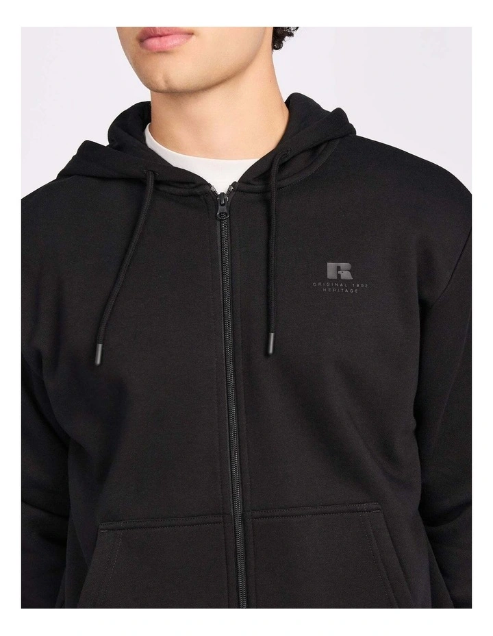 Brooklyn Men's Zip Through Hoodie - Black image 5