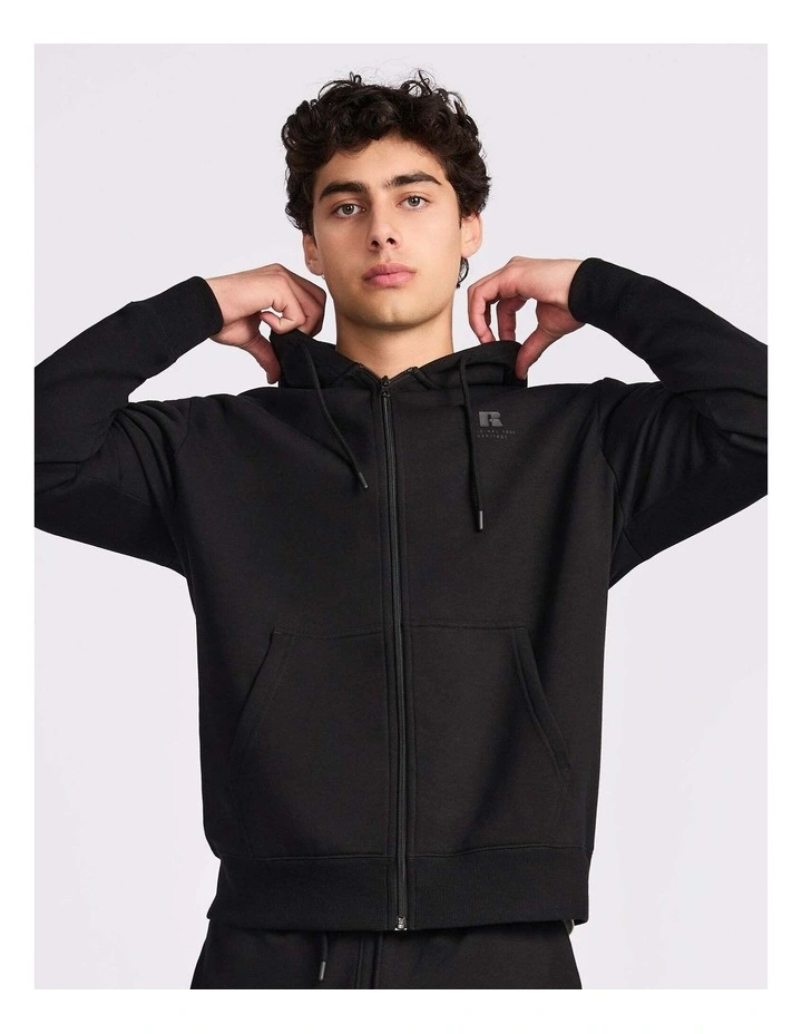 Brooklyn Men's Zip Through Hoodie - Black image 6