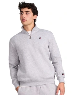 R Logo Men's Quarter Zip - Grey Marle