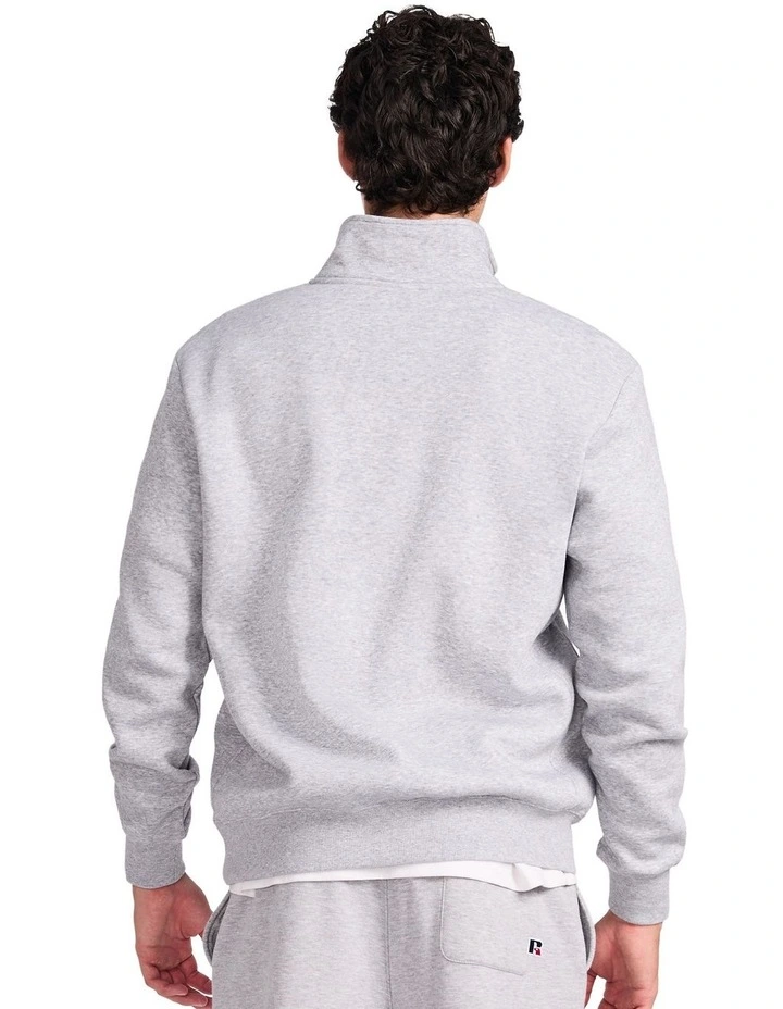 R Logo Men's Quarter Zip - Grey Marle image 2