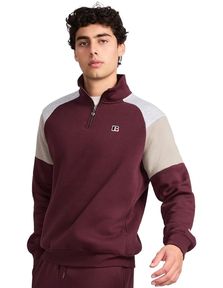 Hellcat Men's Quarter Zip - Plum Wine image 3