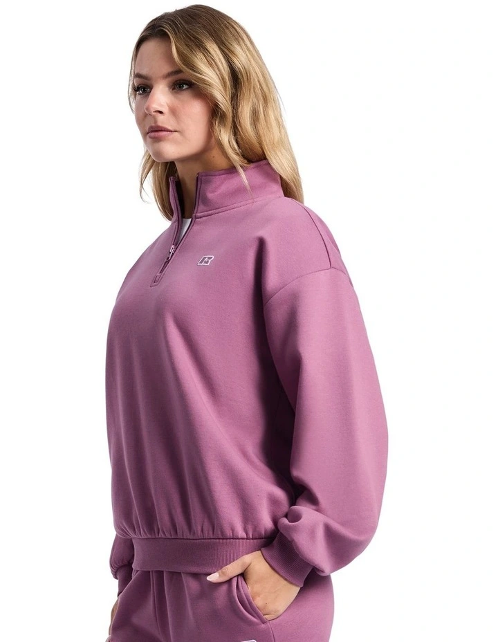 R Logo Women's Quarter Zip - Tulipwood image 3