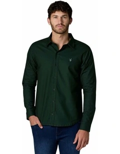 Long Sleeve Oxford Shirt Green