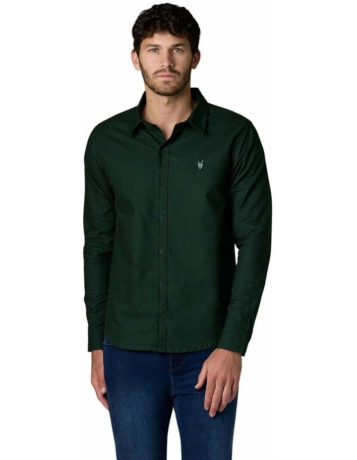 Long Sleeve Oxford Shirt Green image 3