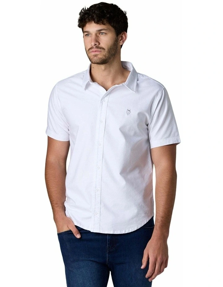 Short Sleeve Oxford Shirt White image 3
