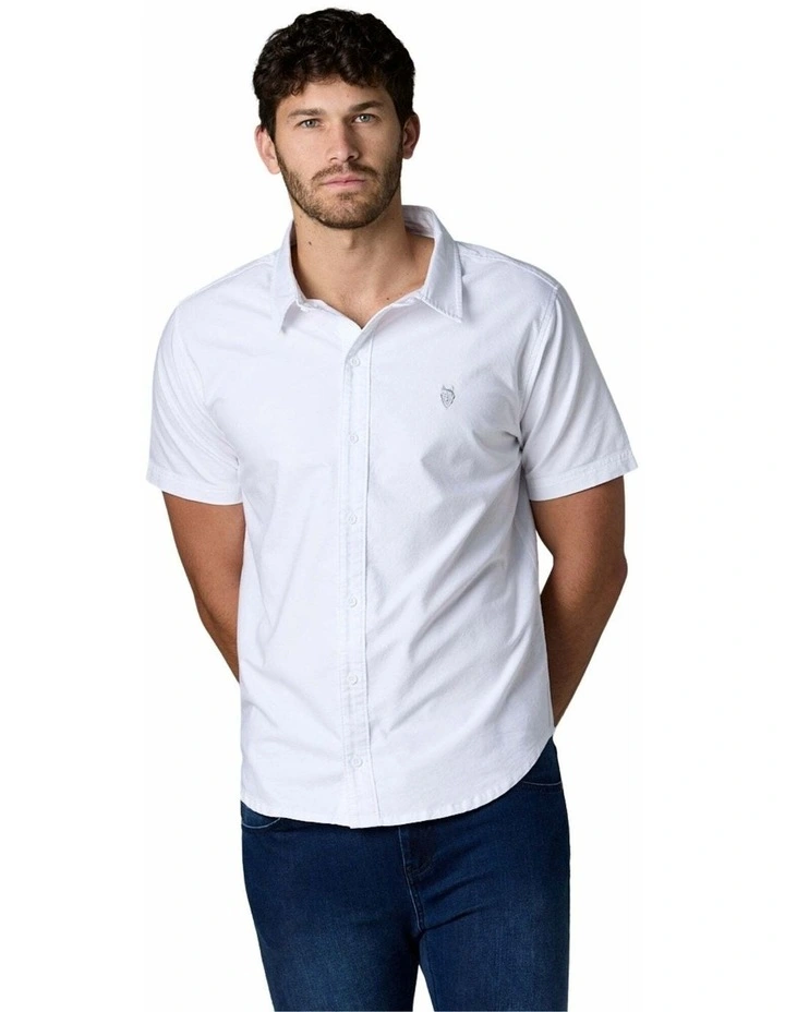 Short Sleeve Oxford Shirt White image 4