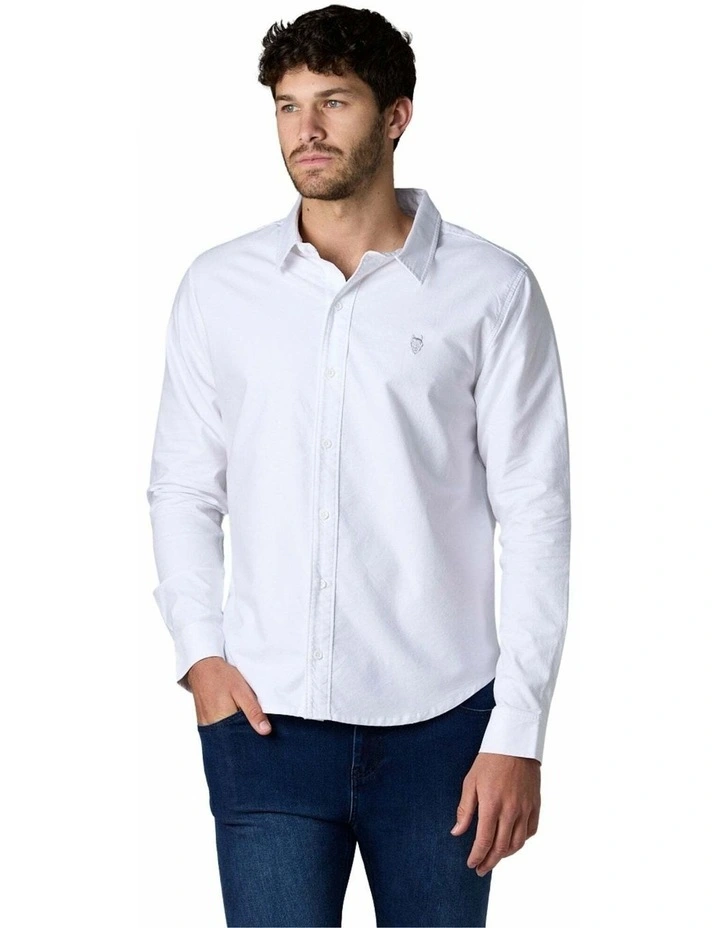 Long Sleeve Oxford Shirt White image 3