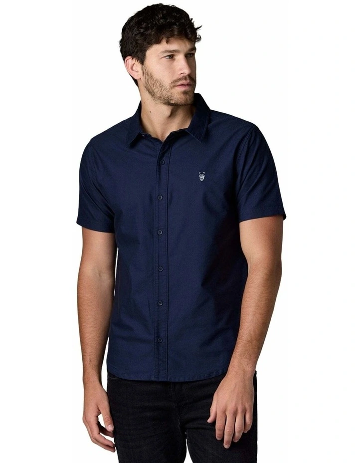 Short Sleeve Oxford Shirt Navy image 3
