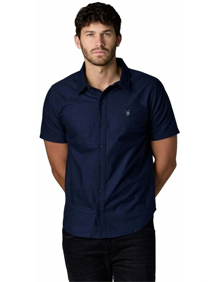 Short Sleeve Oxford Shirt Navy image 4