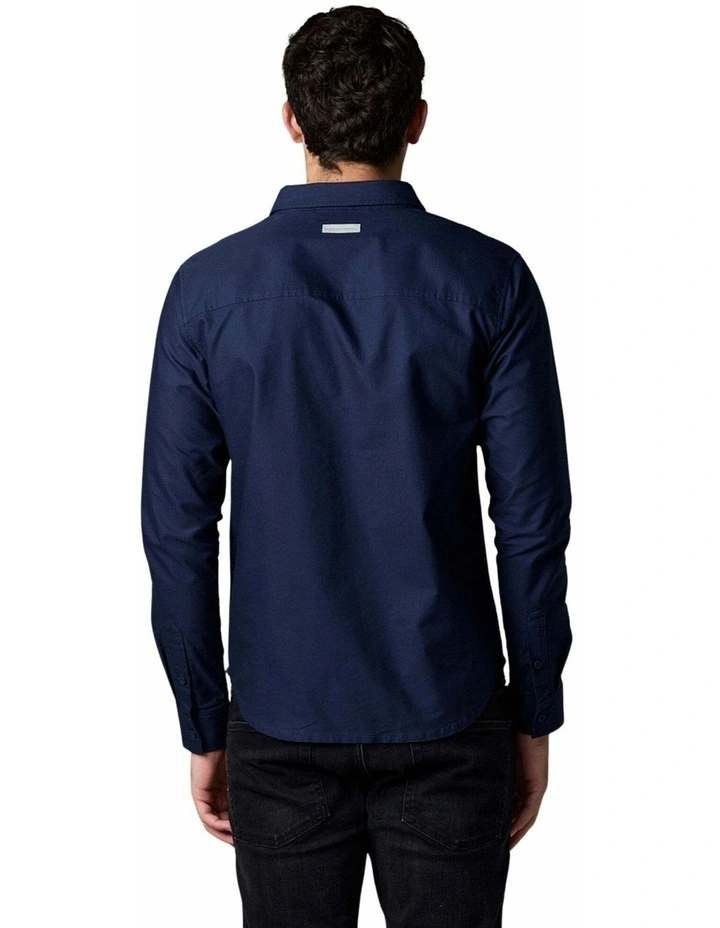 Long Sleeve Oxford Shirt in Navy image 2