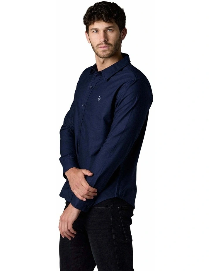 Long Sleeve Oxford Shirt in Navy image 5