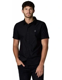 Short Sleeve Oxford Shirt in Black