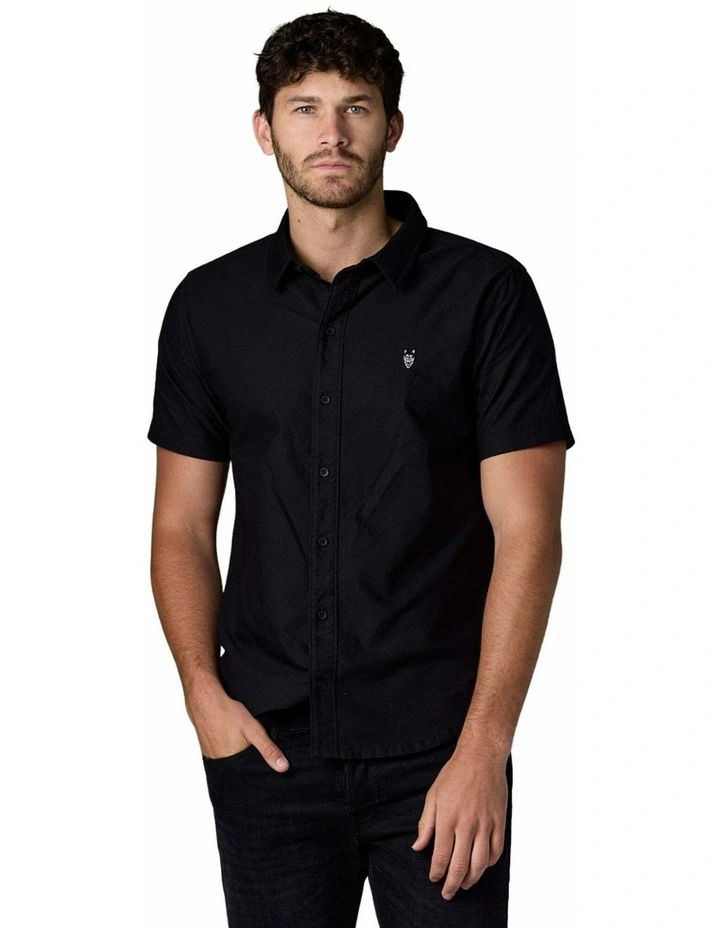 Short Sleeve Oxford Shirt in Black image 1