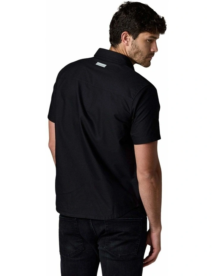 Short Sleeve Oxford Shirt in Black image 2