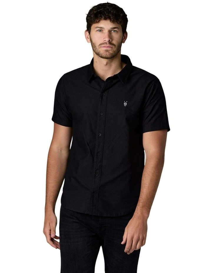 Short Sleeve Oxford Shirt in Black image 4