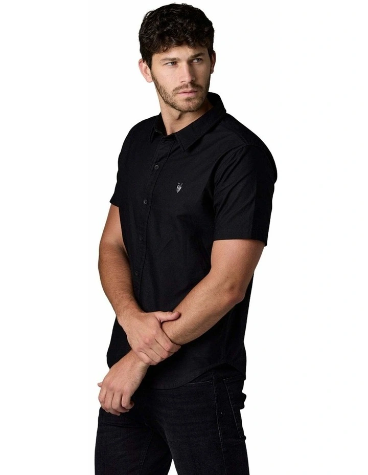 Short Sleeve Oxford Shirt in Black image 5