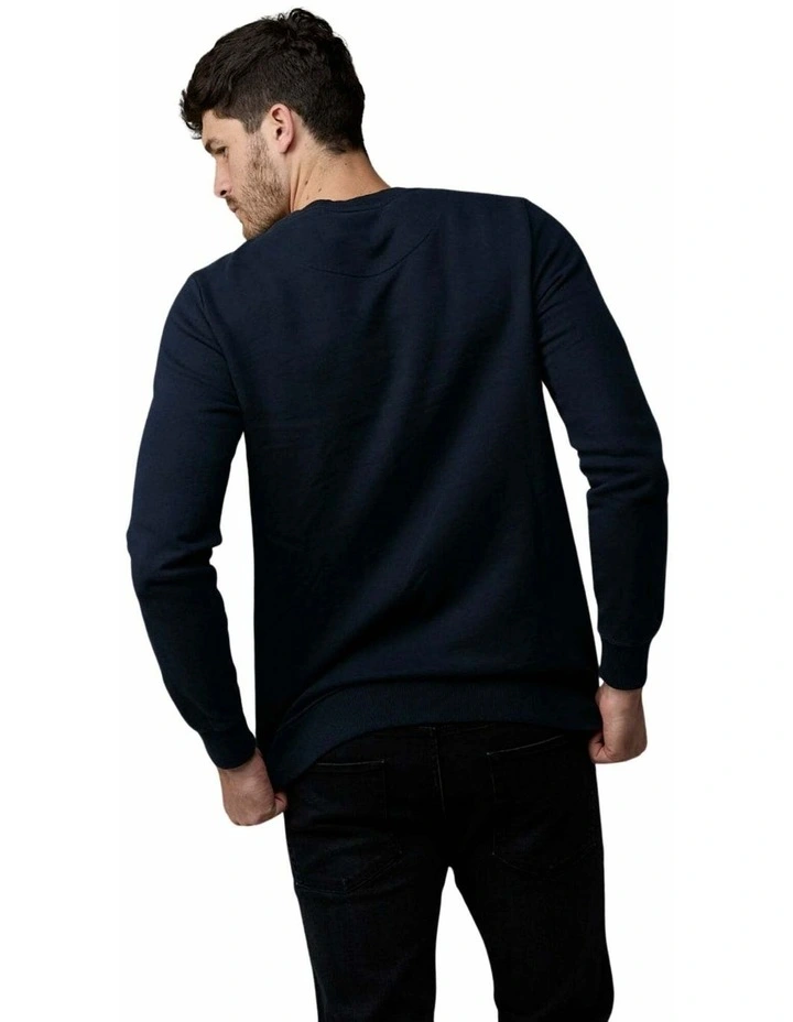 Crew Neck Fleece in Navy image 2