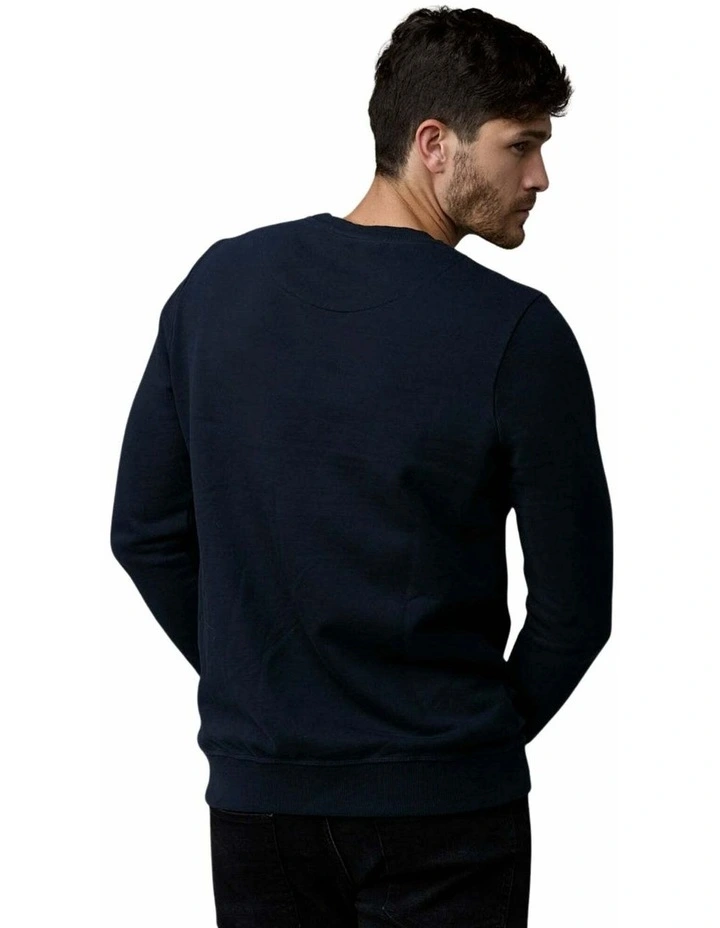 Crew Neck Fleece in Navy image 3