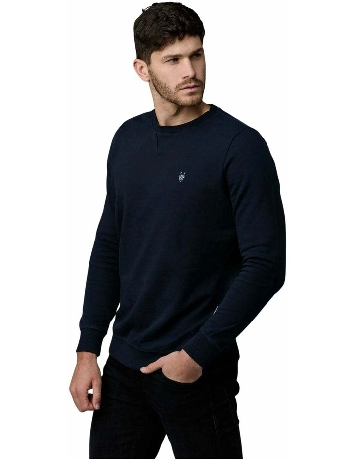 Crew Neck Fleece in Navy image 4