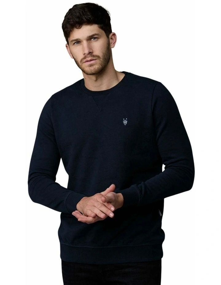Crew Neck Fleece in Navy image 5