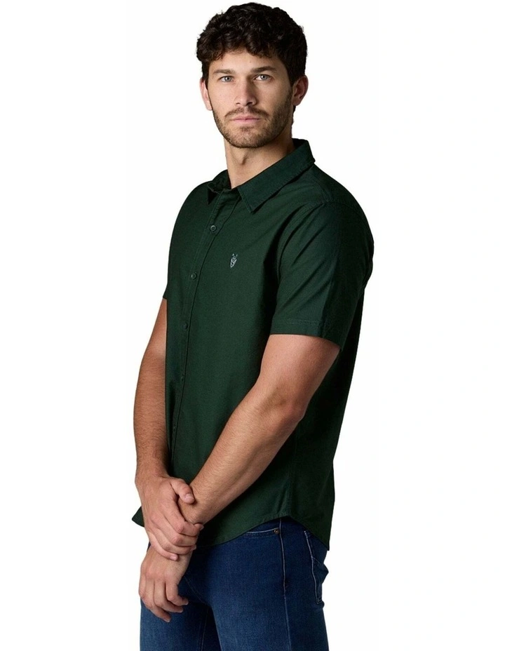 Short Sleeve Oxford Shirt in Green image 4