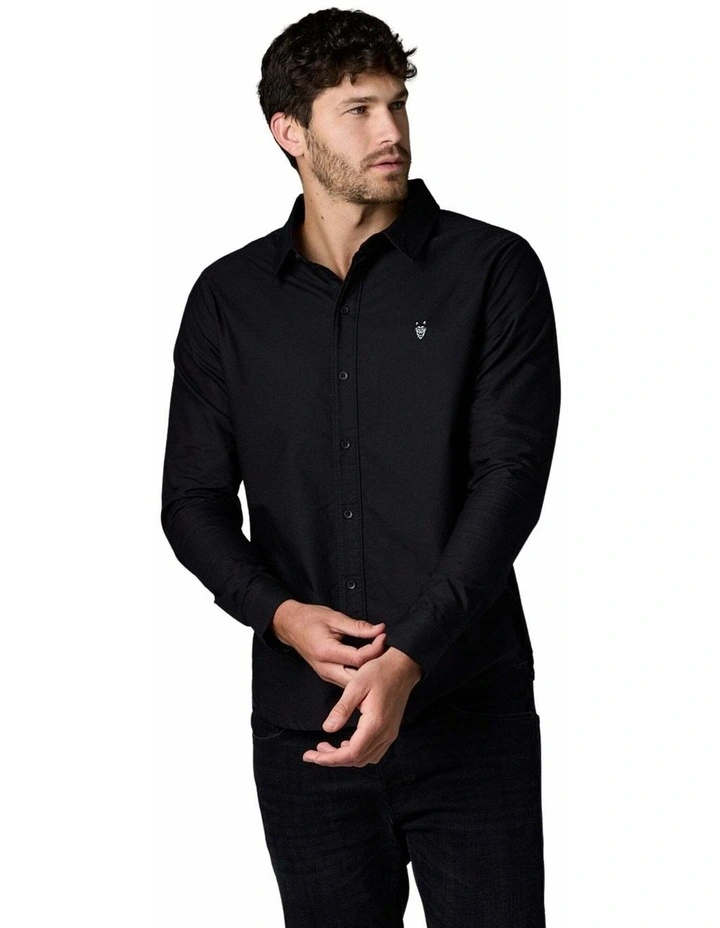 Long Sleeve Oxford Shirt Black image 3