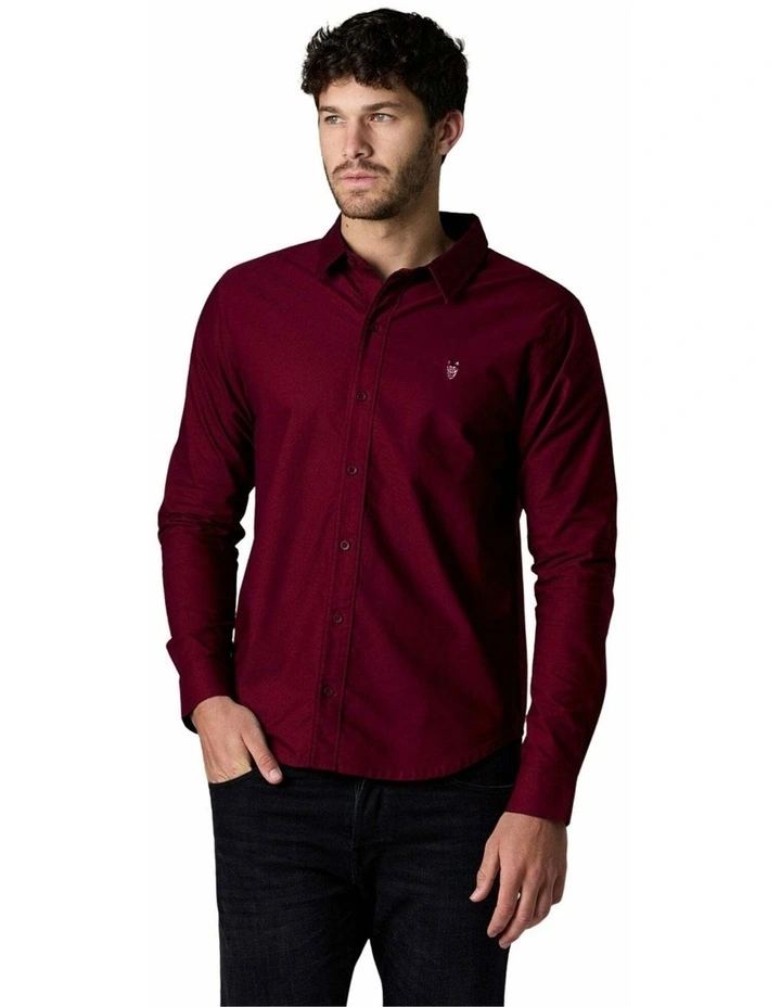 Long Sleeve Oxford Shirt Bordeaux image 1