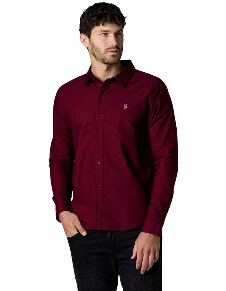 Long Sleeve Oxford Shirt Bordeaux image 3