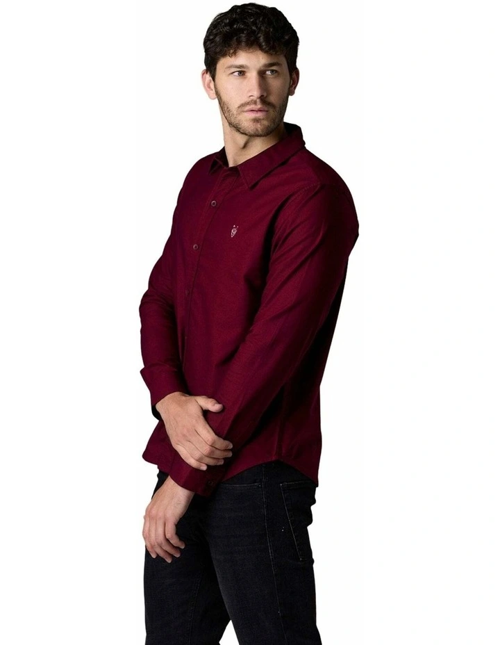 Long Sleeve Oxford Shirt Bordeaux image 4