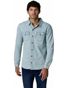 Long Sleeve Denim Shirt Light Wash