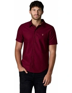 Short Sleeve Oxford Shirt Bordeaux