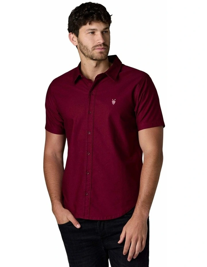 Short Sleeve Oxford Shirt Bordeaux image 3