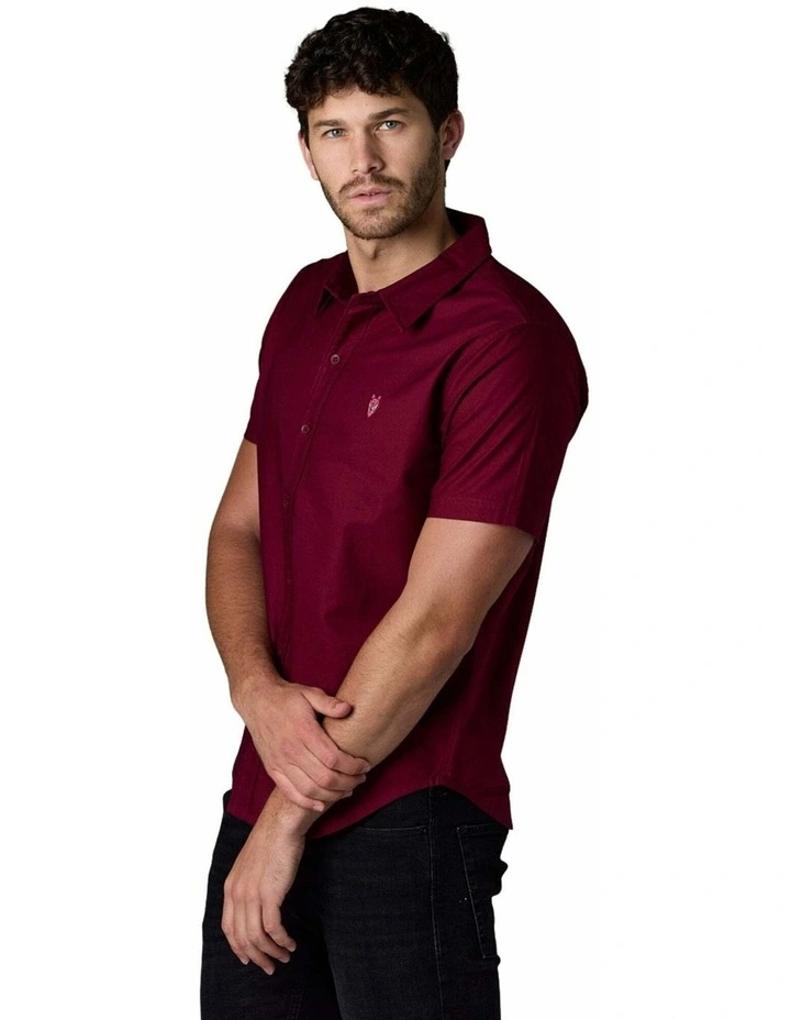 Short Sleeve Oxford Shirt Bordeaux image 4