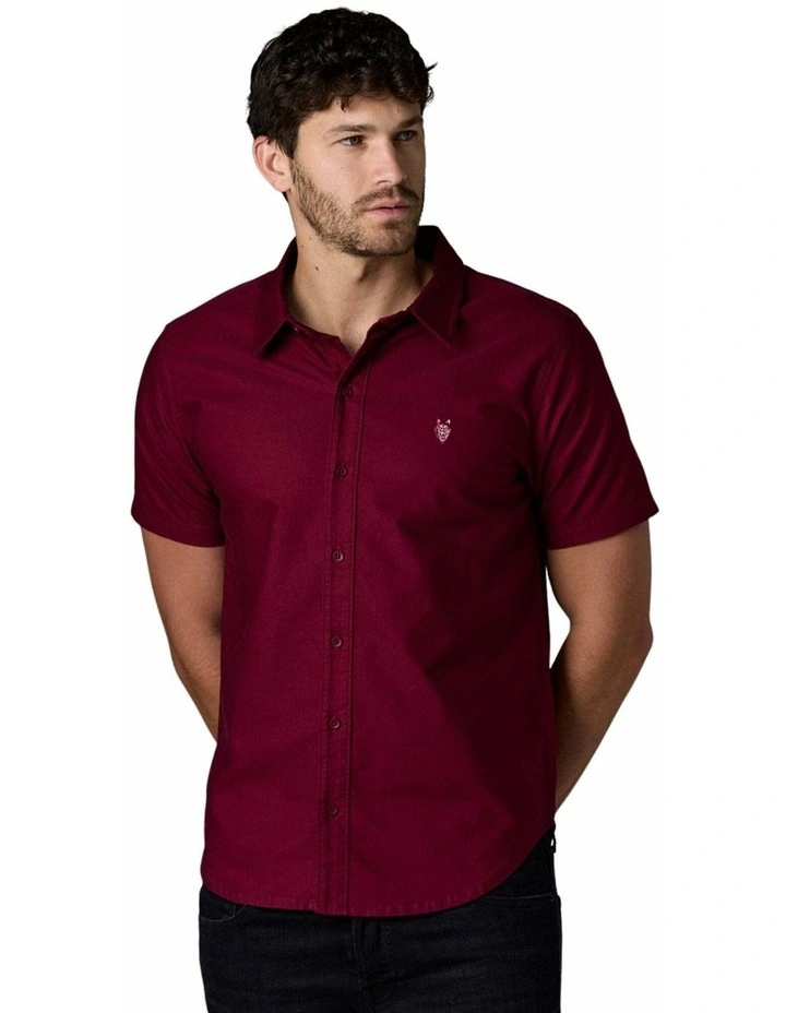 Short Sleeve Oxford Shirt Bordeaux image 5