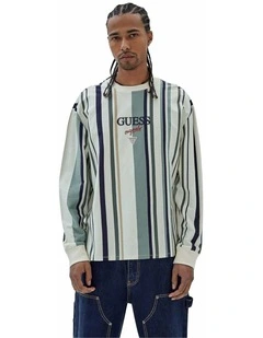 Jan Stripe Long Sleeve Tee in White