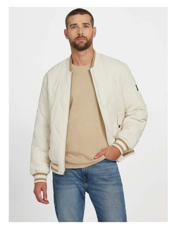 Alameda Ripstop Flight Bomber Jacket in Beige image 1