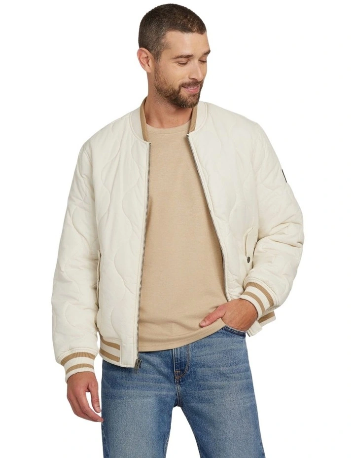 Alameda Ripstop Flight Bomber Jacket in Beige image 3