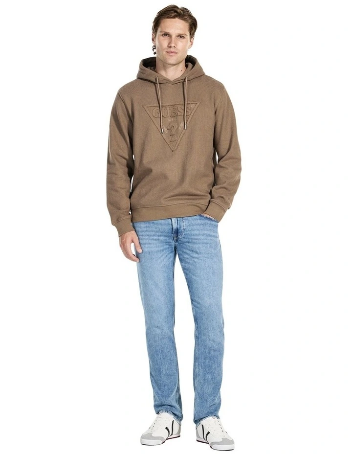 Raw Patch Hoodie Sweatshirt in Brown Logo image 2