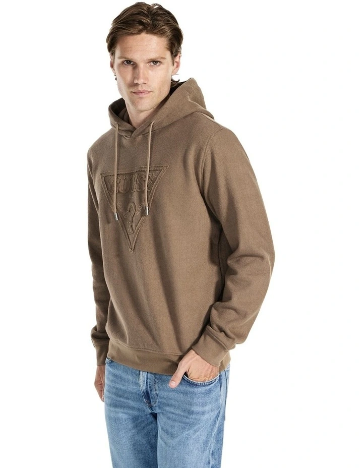 Raw Patch Hoodie Sweatshirt in Brown Logo image 3