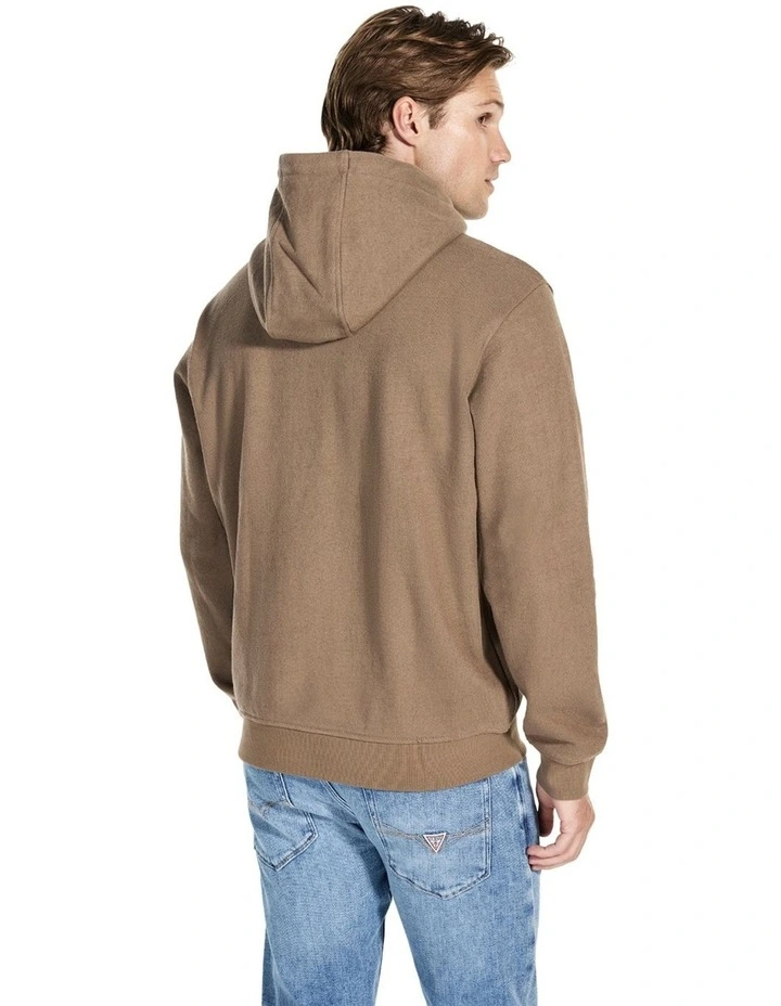 Raw Patch Hoodie Sweatshirt in Brown Logo image 4