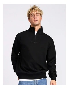 Brooklyn Men's Quarter Zip - Black