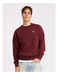 R Logo Men's Crew - Mahogany
