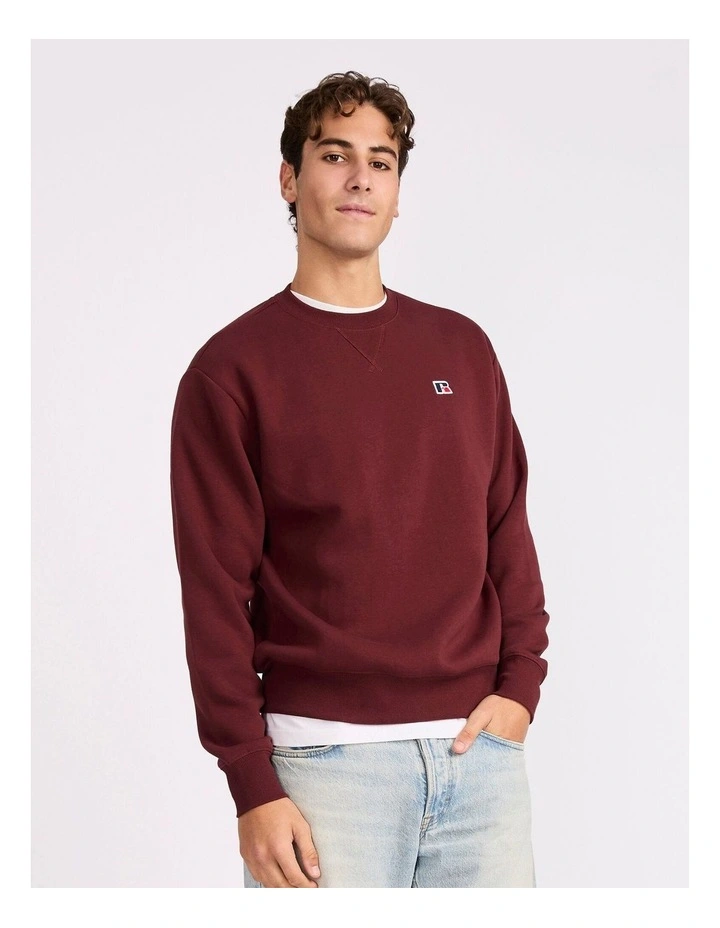 R Logo Men's Crew - Mahogany image 2