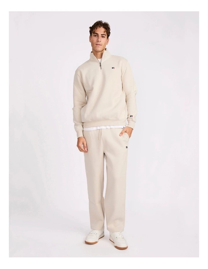 R Logo Men's Quarter Zip - Stone image 5