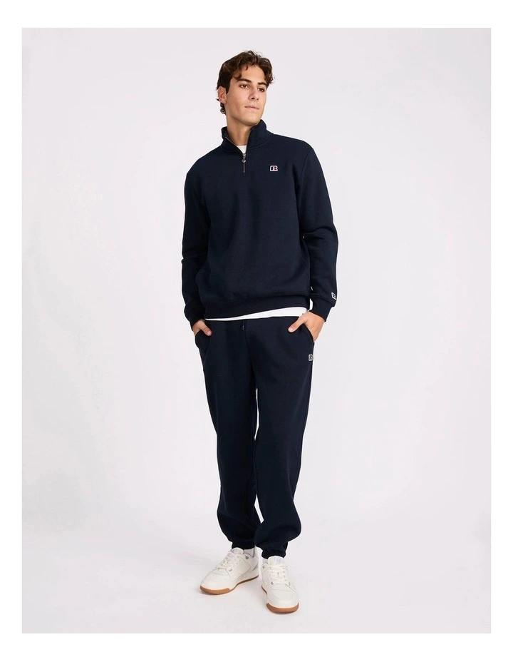 R Logo Men's Quarter Zip - Michigan Navy image 5