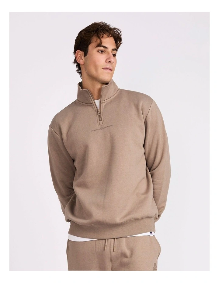 Brooklyn Men's Quarter Zip - Mocha image 1