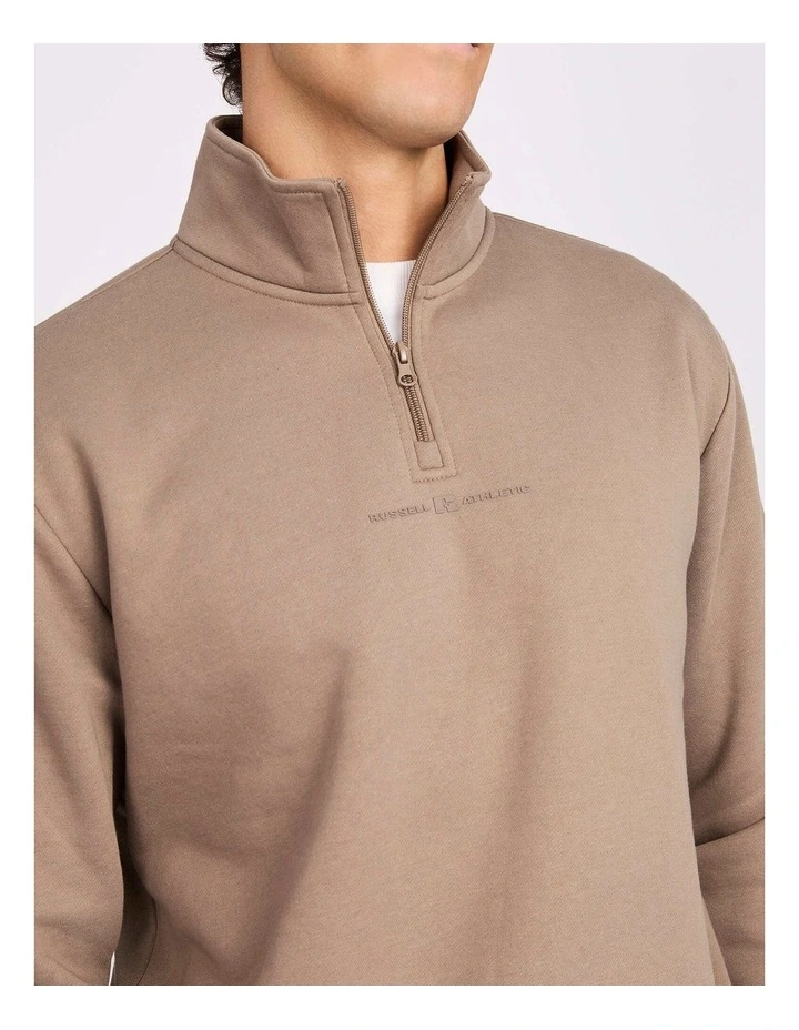 Brooklyn Men's Quarter Zip - Mocha image 4
