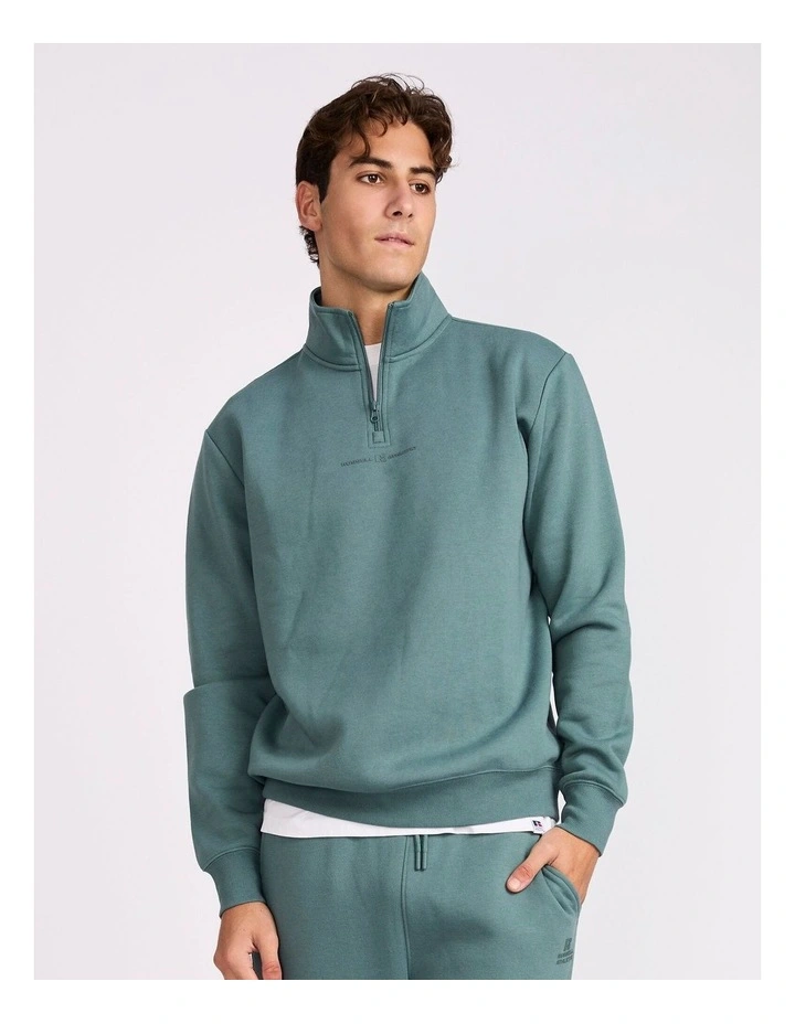 Brooklyn Men's Quarter Zip - Washed teal image 1